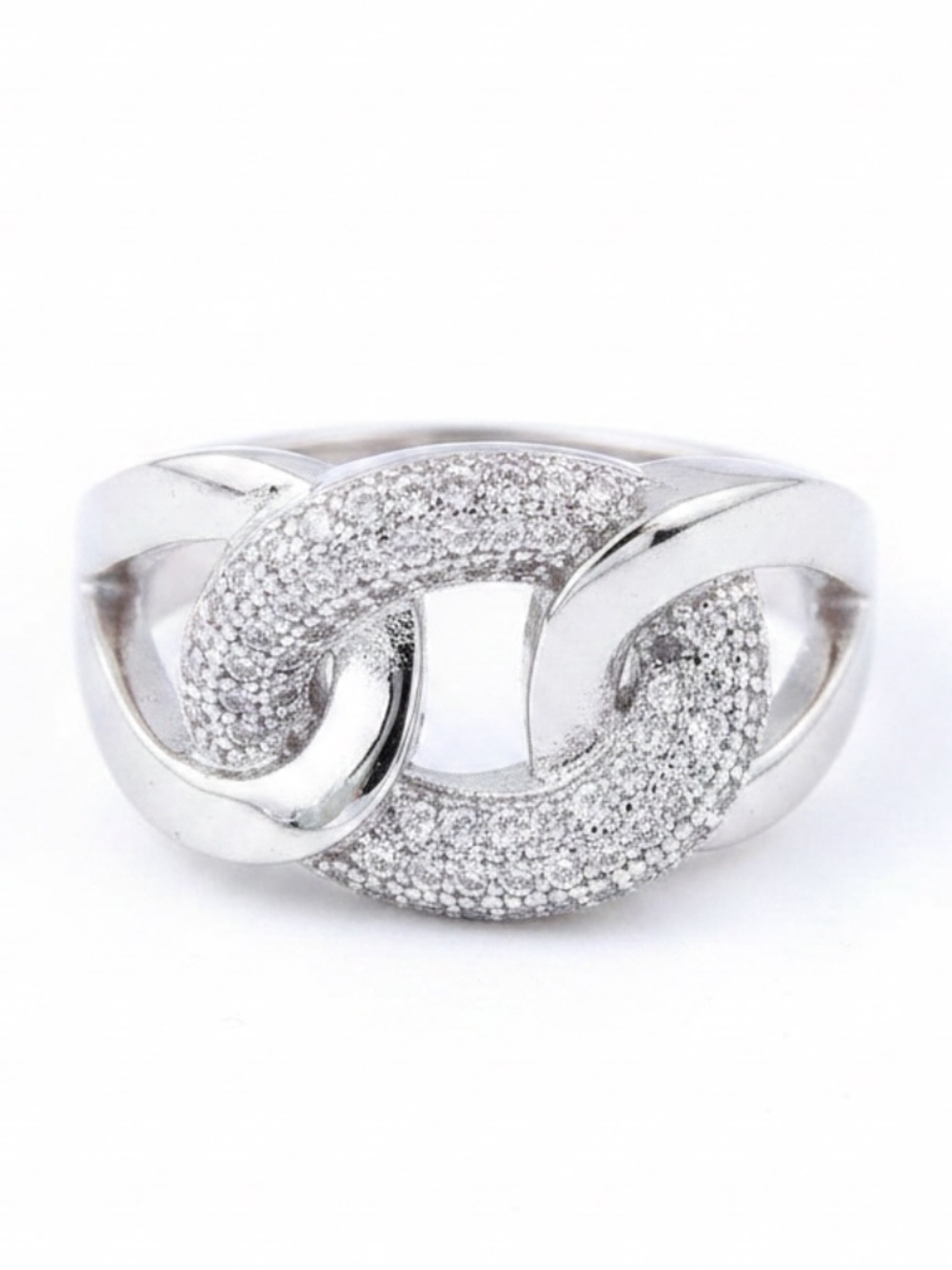 Womens‎ Silver Tone Knot Ring Size 6